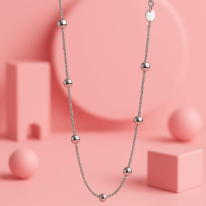 Beaded Silver Chain