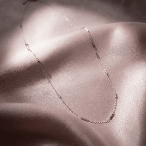 Premium 925 sterling silver designer jewelry item, minimalist luxury jewelry visual