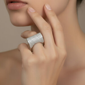 Model wearing Radiance Pavé Ring