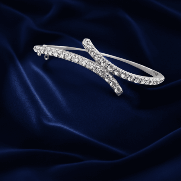 Classic 925 sterling silver cuff bracelet, sleek minimalist luxury jewelry