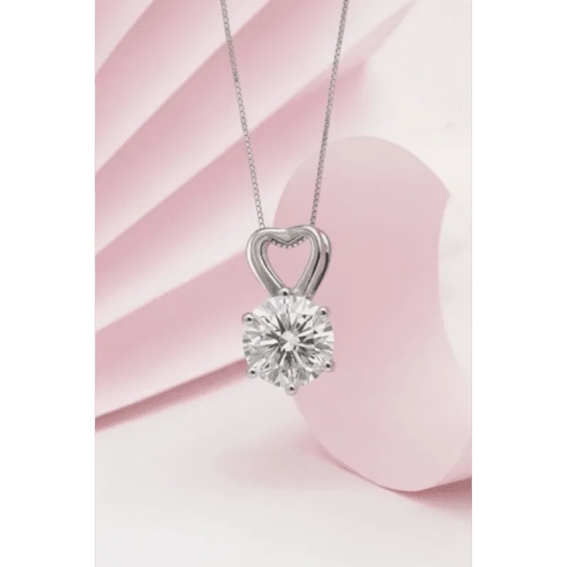Zevirah Heart Solitaire Pendant Close-up Detail View