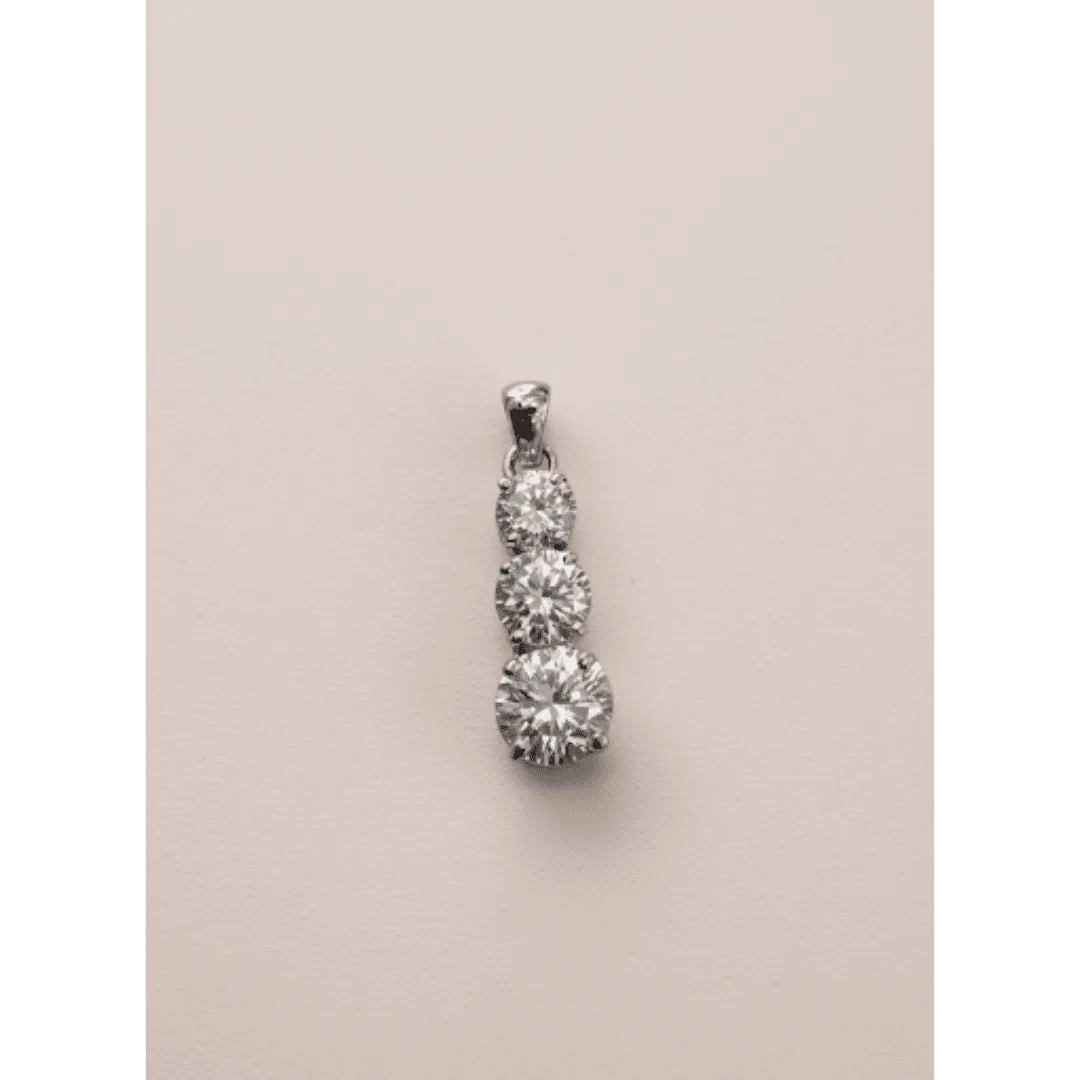 Zevirah Trinity Drop Pendant Fine Jewelry On-Model Lifestyle Display