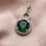 Emerald Green Double Circle Pendant