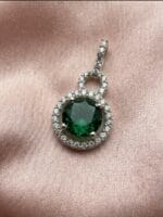 Emerald Green Double Circle Pendant