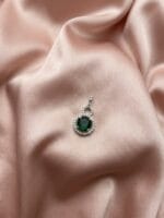 Emerald Green Double Circle Pendant - Image 3