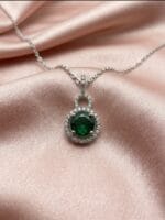 Emerald Green Double Circle Pendant - Image 2
