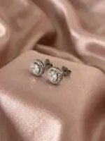 Moon Halo Studs, 925 Silver