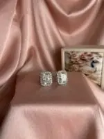 Radiant Glacier Halo Studs, 925 Silver - Image 2