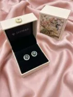 Emerald Green Double Circle Studs - Image 2