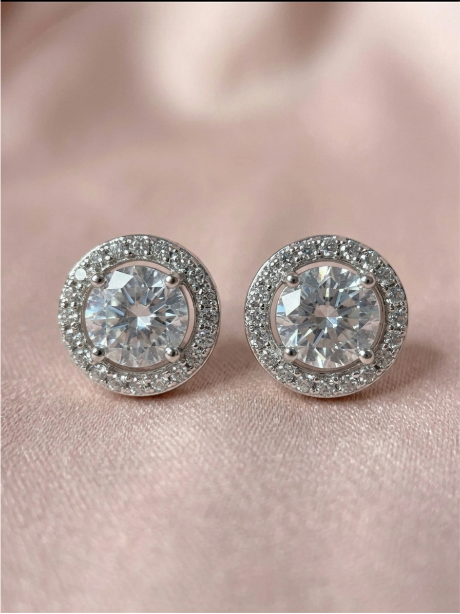 CircleStudsPink Moon Halo Studs - Image 1