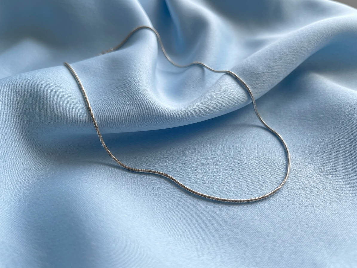 PlainChainBlue Liquid Silver Chain - Image 1